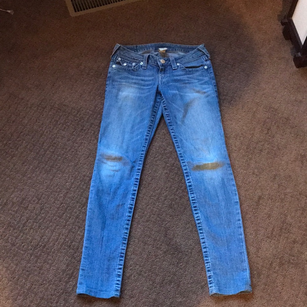 Light Washed Skinny True Religions
